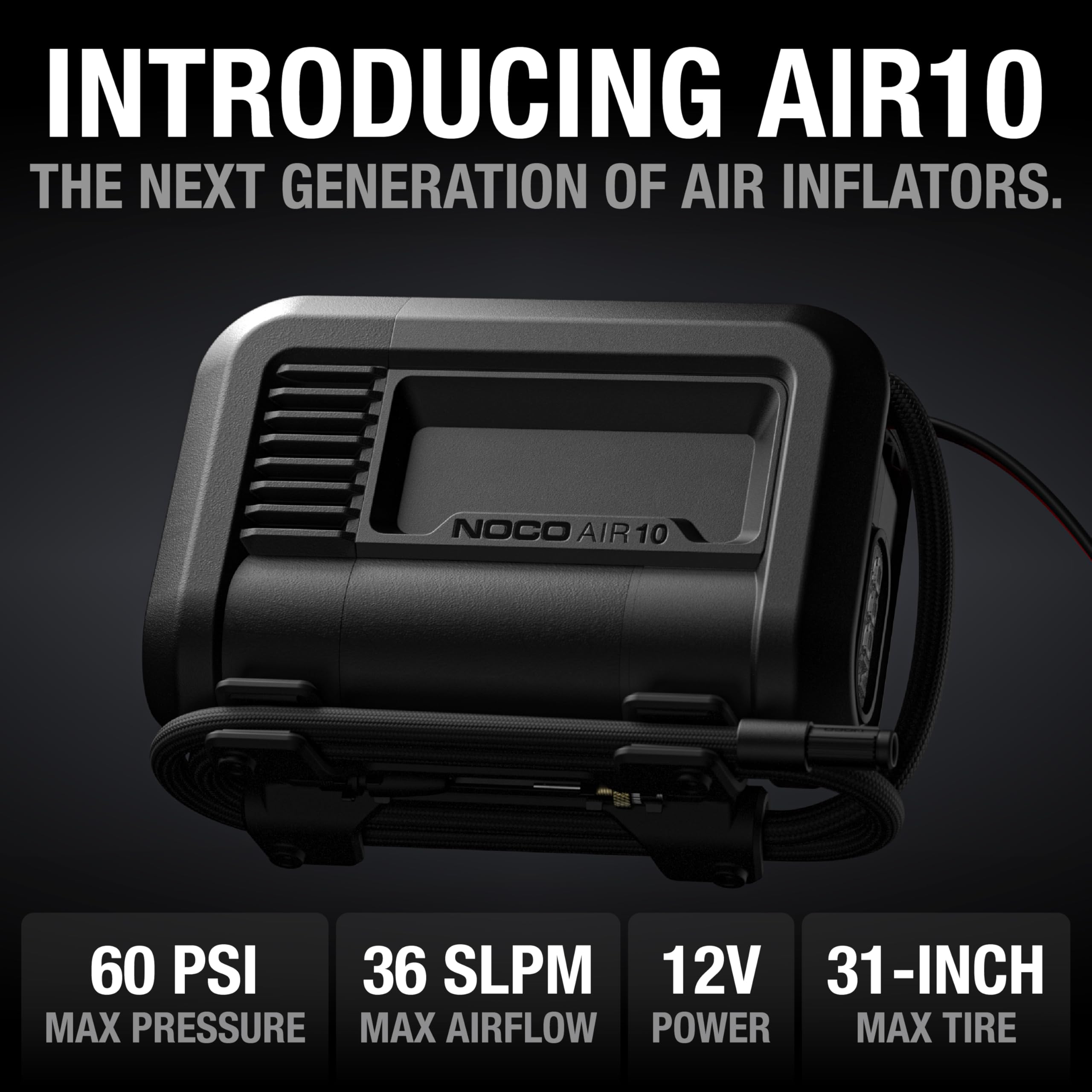 NOCO AIR10: UltraFast 10A Tire Inflator - 12V Portable Air